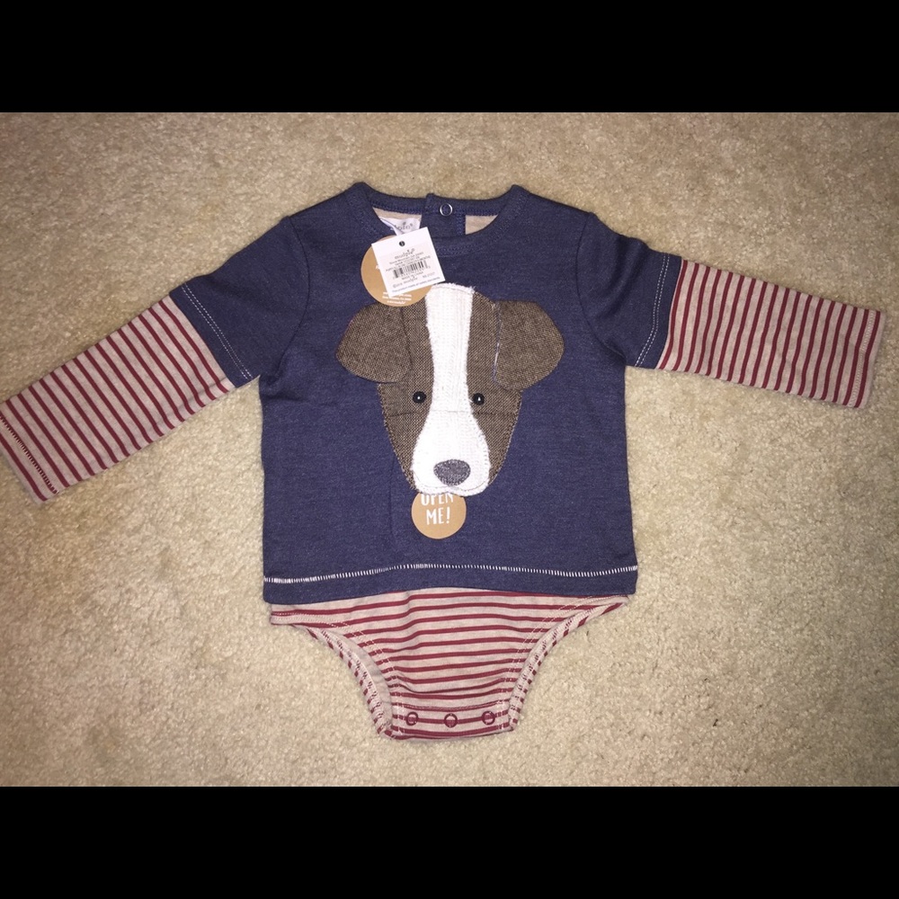 Mudpie Boys Dog Onesie Size 6-9 Months